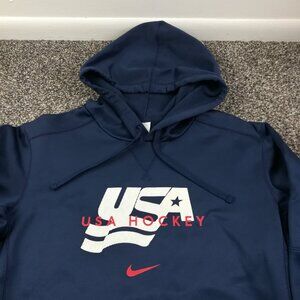 Team USA Hockey Hoodie Nike Therma Fit Sweatshirt Center Swoosh Mens Medium
